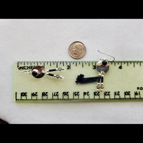 Sterling SW Onyx Dangle Artsian Earrings C. Issacs - Picture 9 of 10